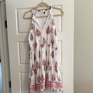 Cabana Life White and Coral Floral Dress